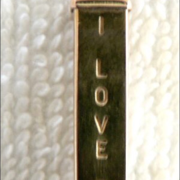 14k gold pendant set with I love you